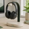 Organise your desk with the BROVOXEL Arc Headphone Stand, featuring an aluminium arch, soft silicone cradle and stable warm-stone base.