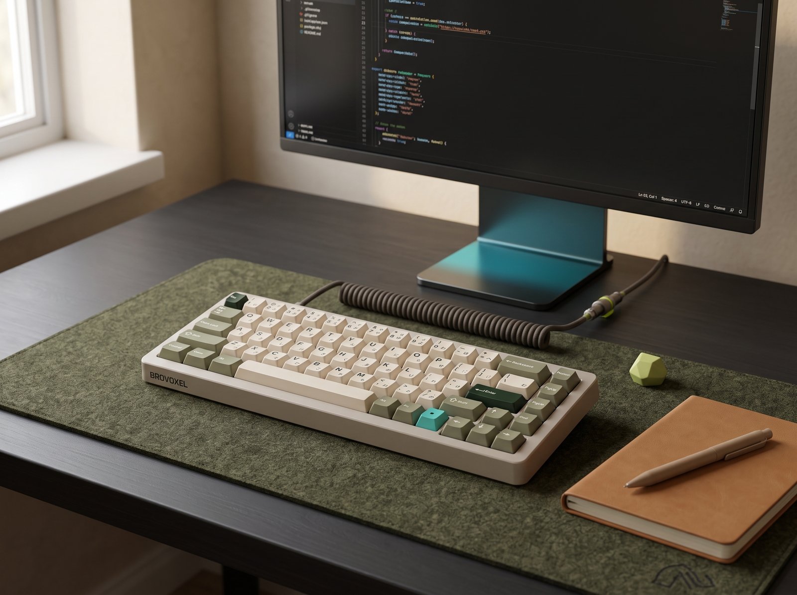 A considered mechanical keyboard desk setup